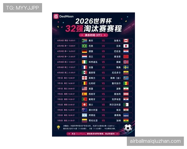 2026世界杯32强对阵回顾：比赛时间与晋级球队汇总